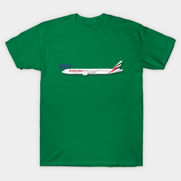 Emirates Airways Boeing 777 airliner T-Shirt by GregThompson